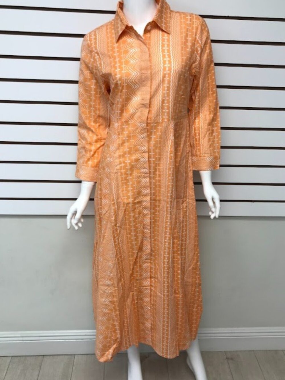 NWT Julia Amory Patterned Shirt Dress Orange Small